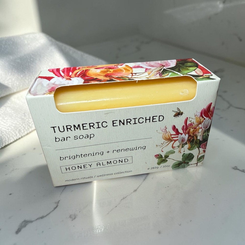 Clean & Beauty Brighten and Renew Honey Almond Turmeric Bar Soap 10 oz.โ